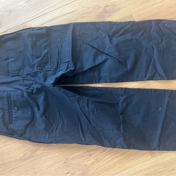 ACNE black high waisted wide-legged cropped tailored trouser pants - Picture 3 of 4